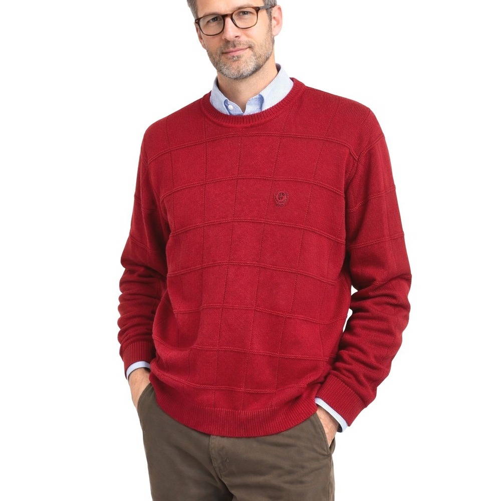 Izod Mens‎ Sweater XL Red Preppy Crewneck Pullover Embroidered Logo Minimalist